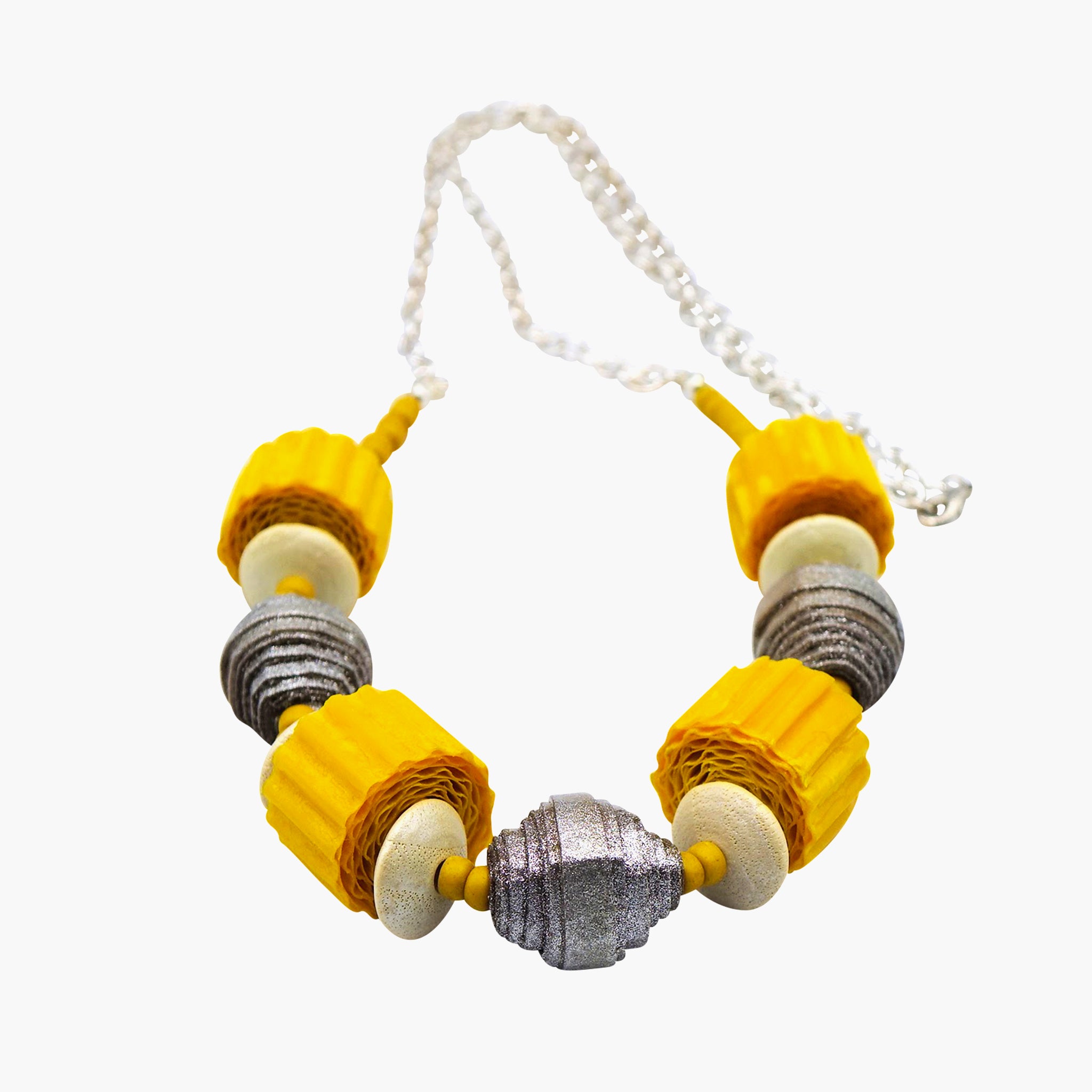 Yellow and Silver Color Necklace - Image 3