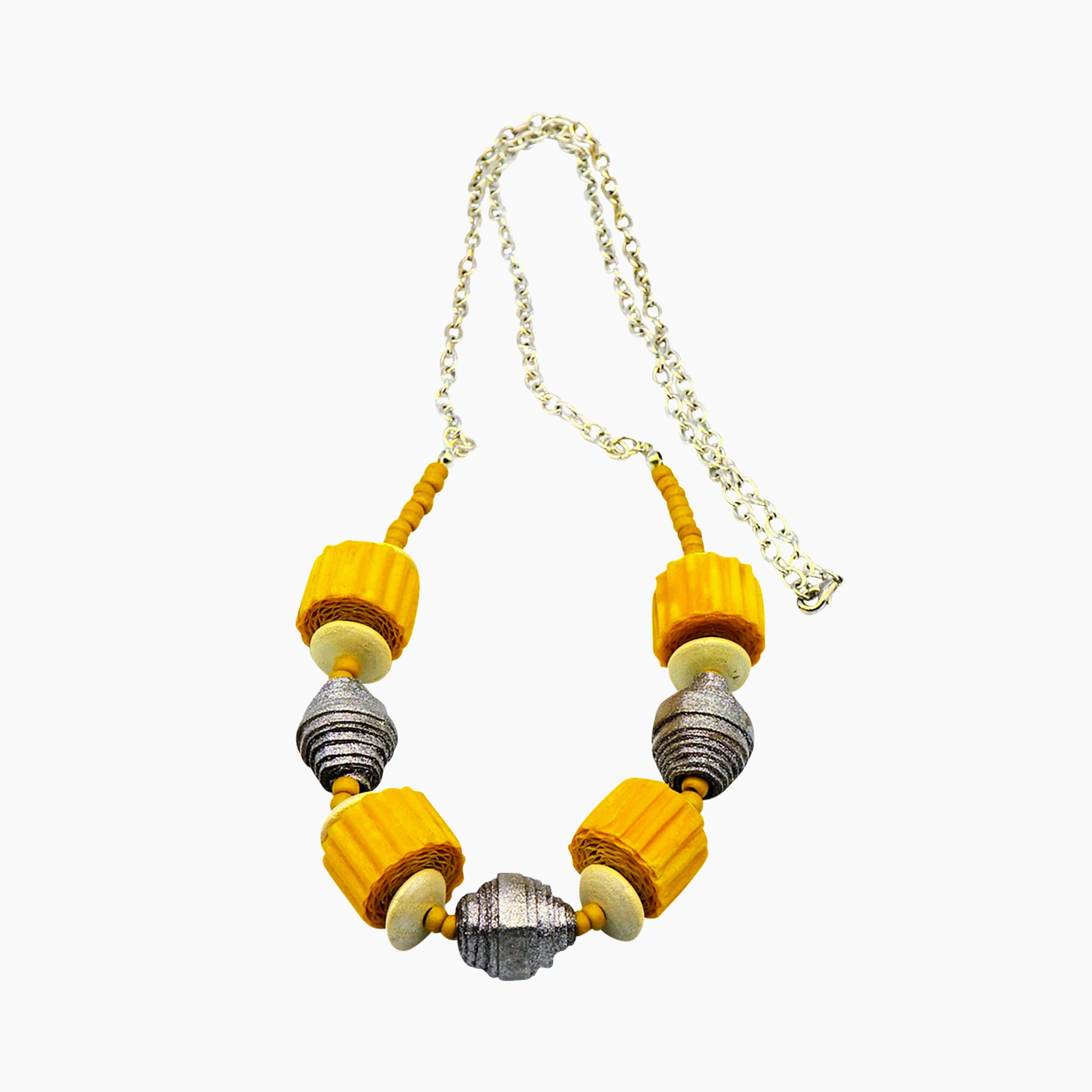 Yellow and Silver Color Necklace - Image 4