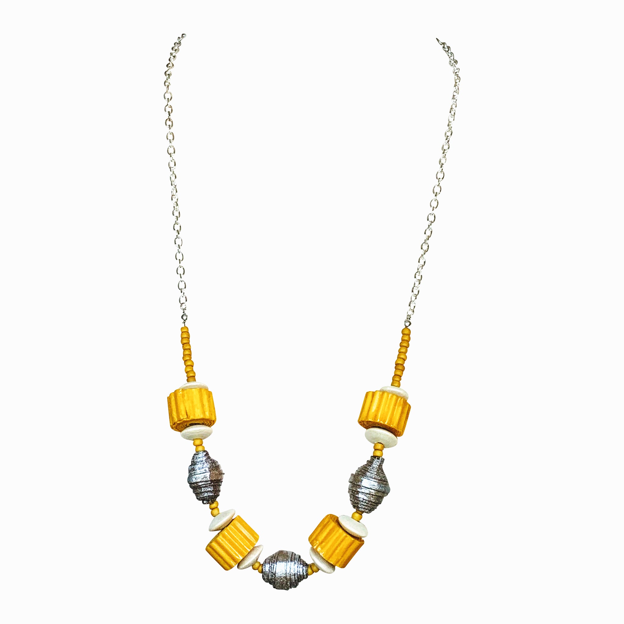 Yellow and Silver Color Necklace