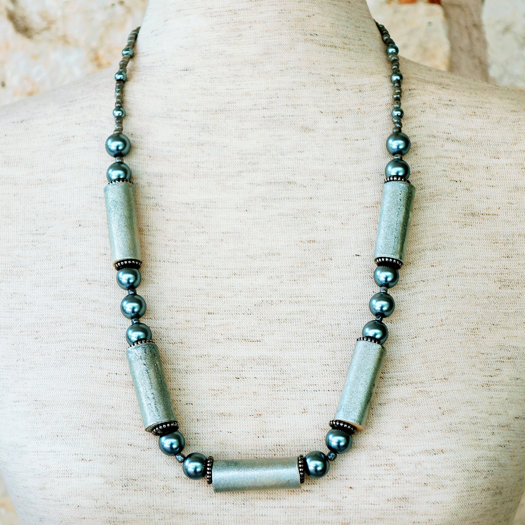 Silver Hues Statement Necklace - Image 2