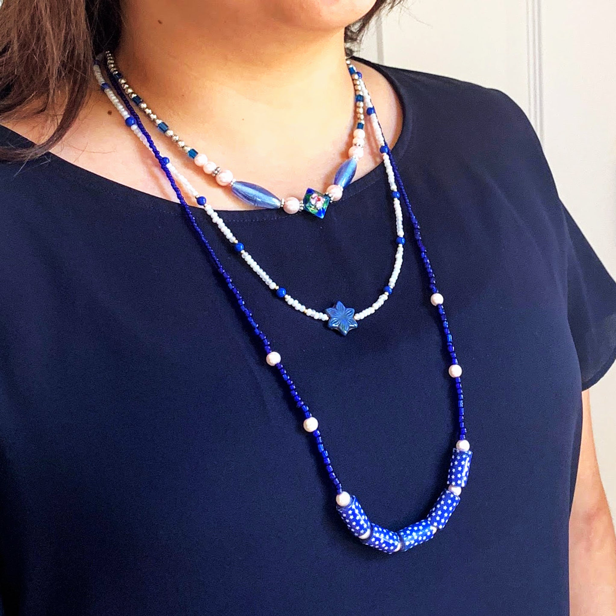 Blue with White Stars Nacklace - Image 2