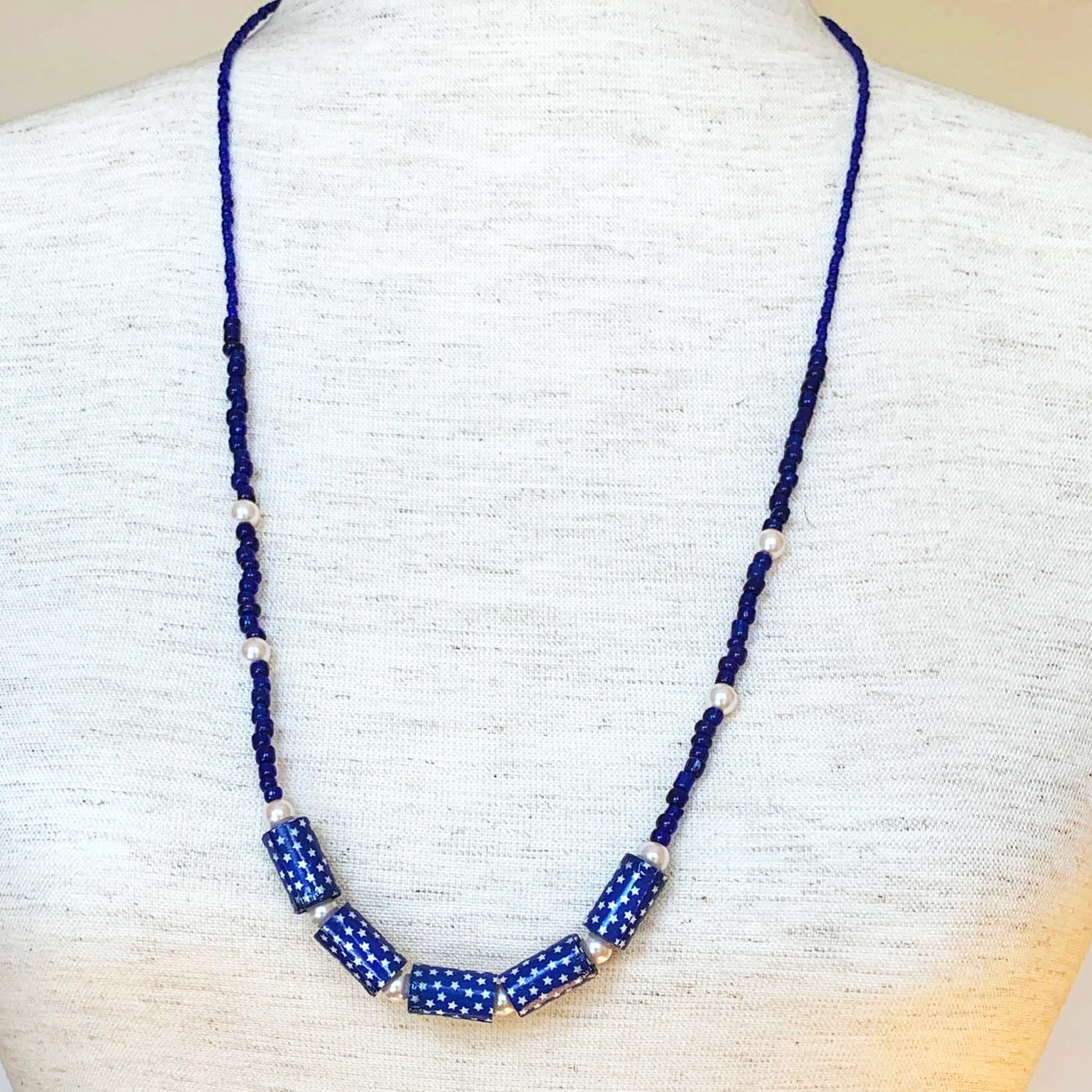 Blue with White Stars Nacklace - Image 3