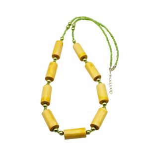 Flax Yellow and Pale Green Necklace