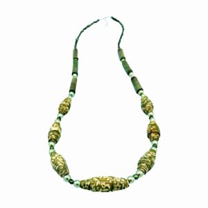 Green and Off White Necklace