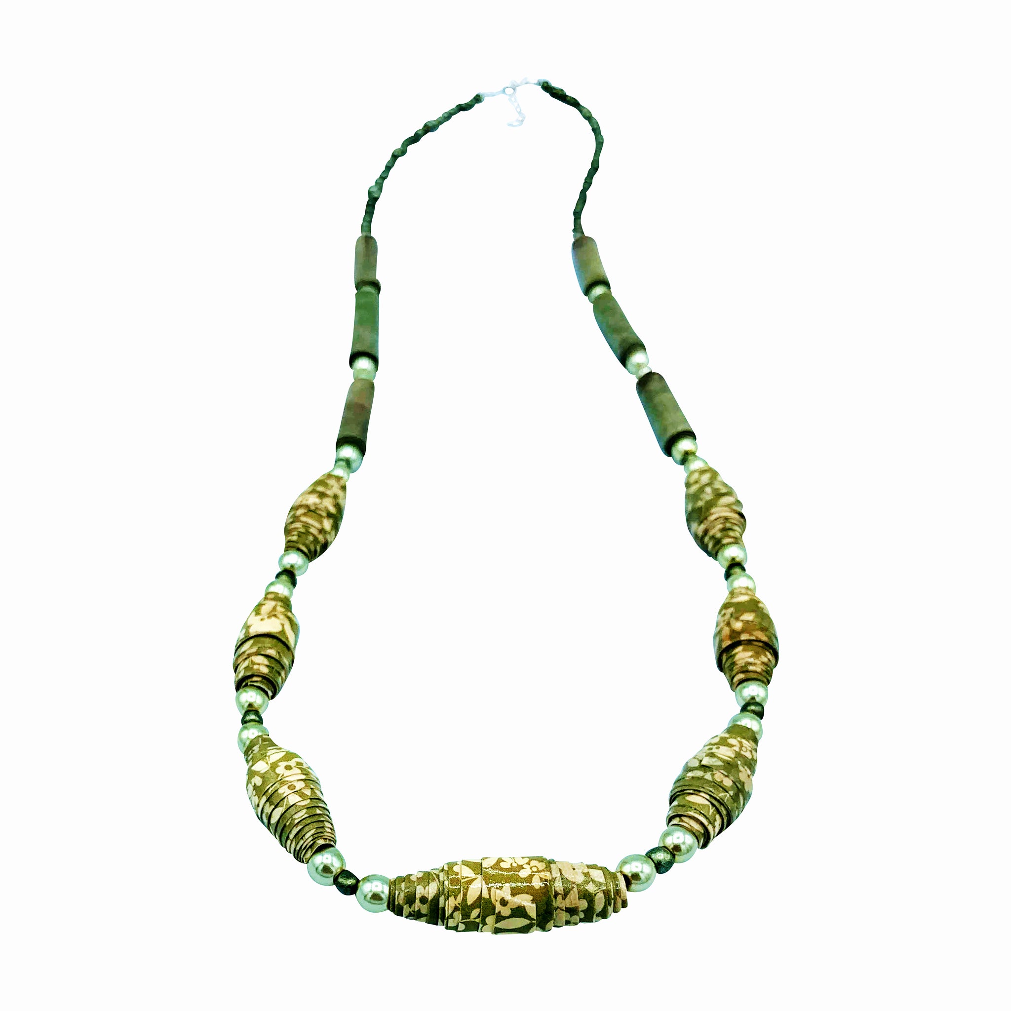 Green and Off White Necklace