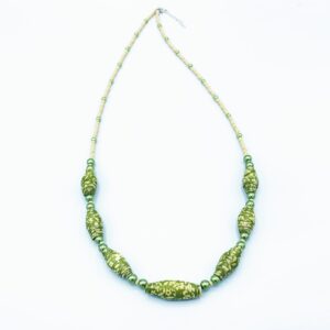 Floral Green and Beige Necklace
