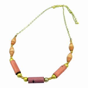 Blush Rose and Beige Necklace