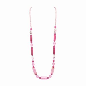 Pink Paper Beads Necklace