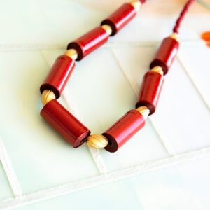 Crimson and Gold color Necklace