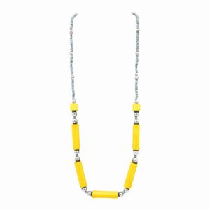 Bold Yellow and Silver Color Necklace