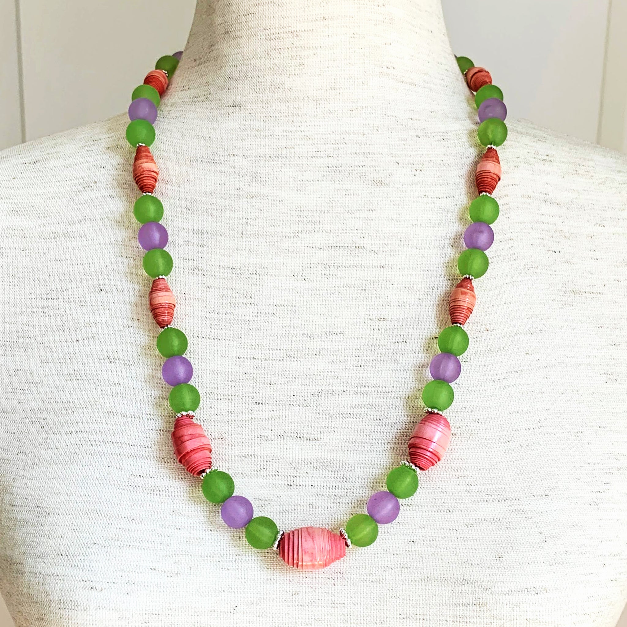Pink, Green and Purple Necklace - Image 2