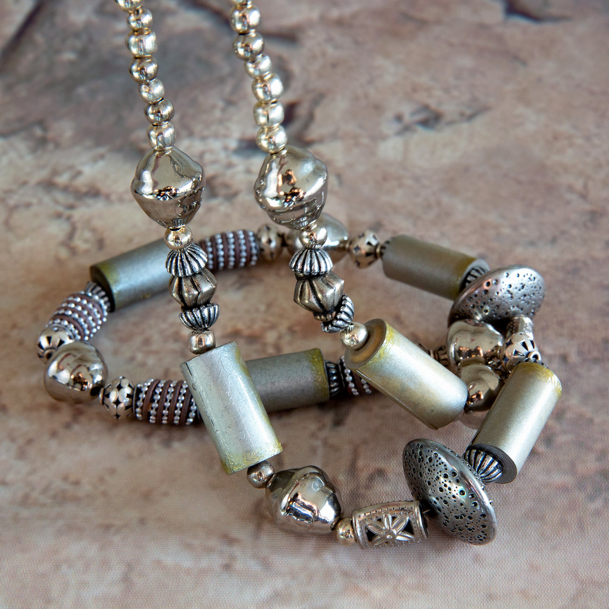 Bold Silver color Necklace - Image 2