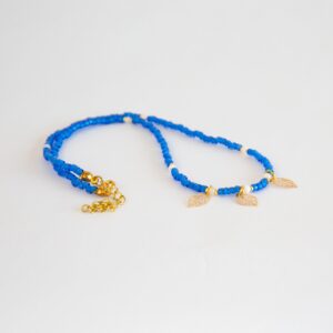 Royal Blue with Leaves Necklace