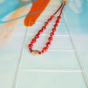 Red Millefiori Neckalce with Pomegranate