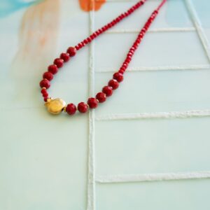 Ruby Red Necklace with Pomegranate