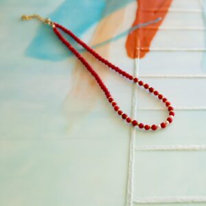 Red Coral with Pearls Necklace